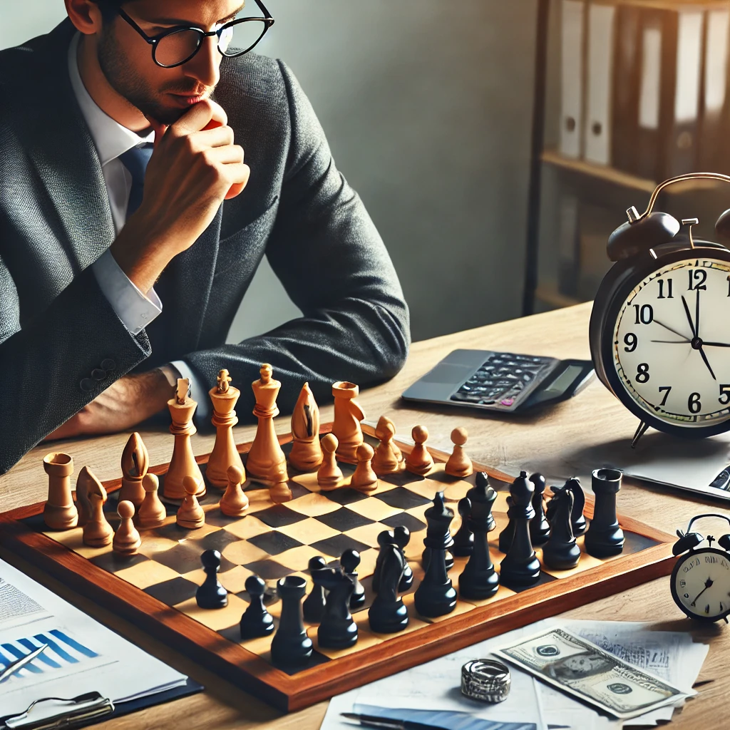 Acting dumb on purpose while playing chess in an office settings